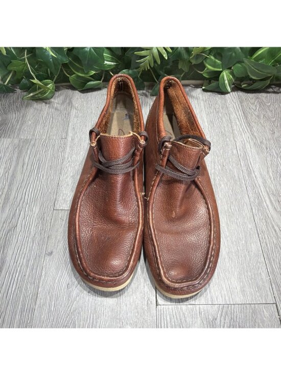 Vintage Clarks Wallabees High Boots Brown Leather Size 10 M Y2K main image 5